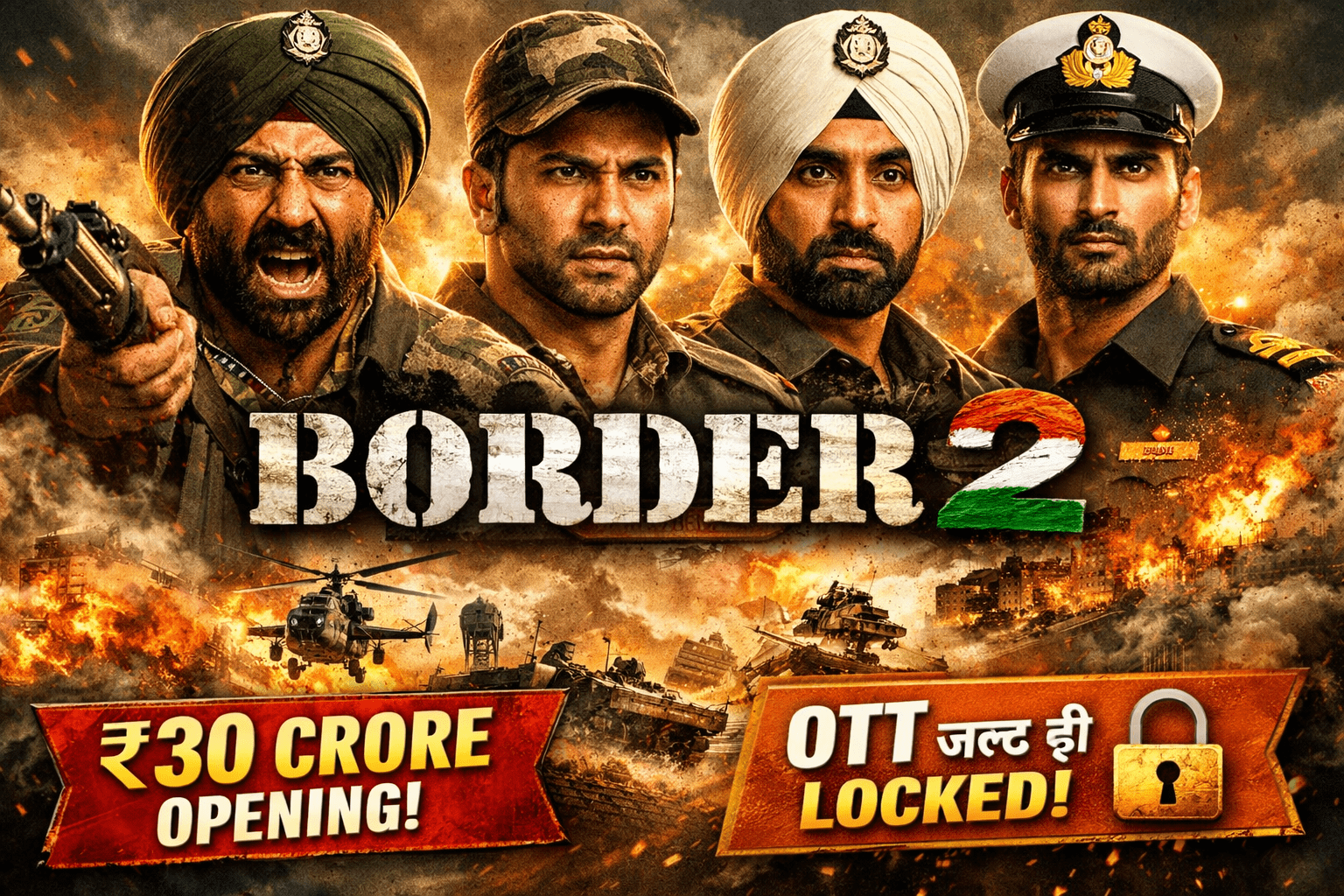 Border 2 ने बॉक्स ऑफिस पर मचाया धमाल, OTT प्लेटफॉर्म भी हुआ लॉक — दर्शकों में जबरदस्त उत्साह