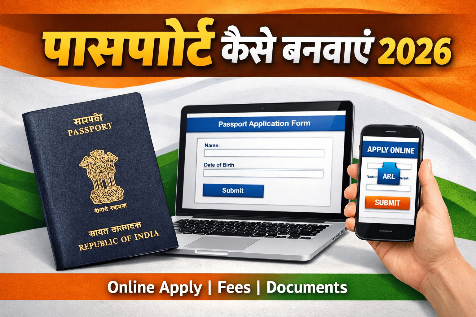 पासपोर्ट कैसे बनवाएं 2026 में? Online आवेदन, दस्तावेज़, फीस और पूरा प्रोसेस हिंदी में